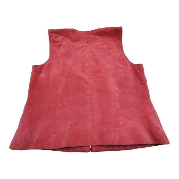 Peck & Peck 100% Leather Womens Quilted Suede Zip Front Vest Size M - Picture 2 of 6